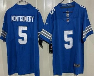 Youth Detroit Lions #5 David Montgomery Limited Blue Vapor Jersey