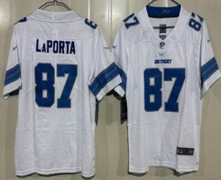 Youth Detroit Lions #87 Sam Laporta Limited White Vapor Jersey