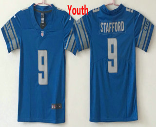 Youth Detroit Lions #9 Matthew Stafford Blue 2017 Vapor Untouchable Stitched NFL Nike Limited Jersey