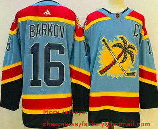 Youth Florida Panthers #16 Aleksander Barkov Blue 2022 Reverse Retro Authentic Jersey