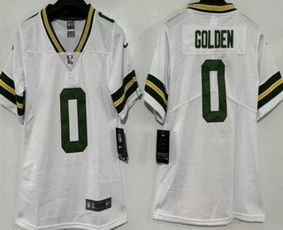 Youth Green Bay Packers #0 Matthew Golden Limited White Vapor Jersey