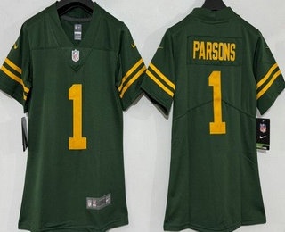 Youth Green Bay Packers #1 Micah Parsons Limited Green Alternate Vapor Jersey