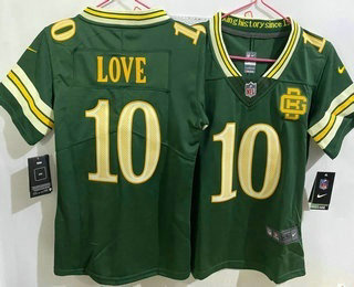 Youth Green Bay Packers #10 Jordan Love Green 2026 Vapor Rivalries Collection Limited Stitched Jersey