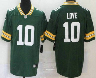 Youth Green Bay Packers #10 Jordan Love Limited Green Vapor Jersey