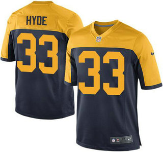 Youth Green Bay Packers #33 Micah Hyde Navy Blue With Gold NFL Nike Game Jersey