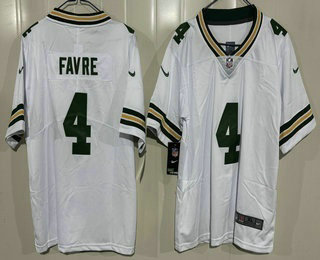 Youth Green Bay Packers #4 Brett Favre Limited White Vapor Jersey