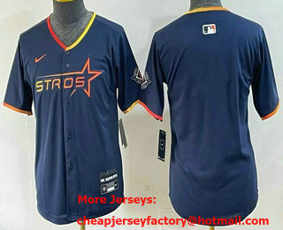 Youth Houston Astros Blank Navy 2025 City Connect Limited Stitched Jersey