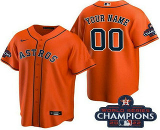 Youth Houston Astros Customized Orange 2022 World Series Champions Cool Base Jersey