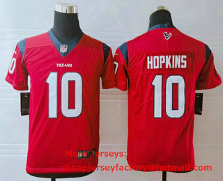 Youth Houston Texans #10 DeAndre Hopkins Red NEW 2019 Vapor Untouchable Stitched NFL Nike Limited Jersey