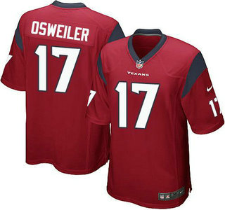 Youth Houston Texans #17 Brock Osweiler Red Alternate Game Jersey