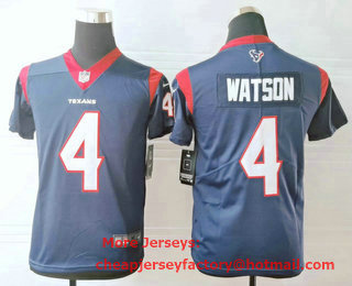 Youth Houston Texans #4 Deshaun Watson Navy Blue NEW 2019 Vapor Untouchable Stitched NFL Nike Limited Jersey