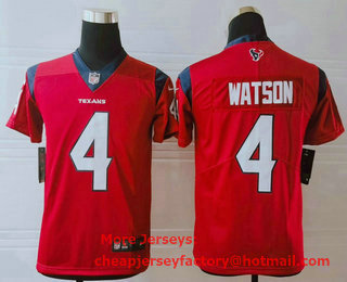 Youth Houston Texans #4 Deshaun Watson Red NEW 2019 Vapor Untouchable Stitched NFL Nike Limited Jersey