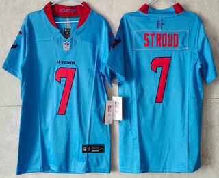 Youth Houston Texans #7 CJ Stroud Limited Blue Fashion FUSE Vapor Jersey
