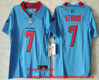 Youth Houston Texans #7 CJ Stroud Limited Blue Fashion FUSE Vapor Jersey
