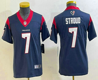 Youth Houston Texans #7 CJ Stroud Navy Blue 2022 Vapor Stitched Nike Limited Jersey
