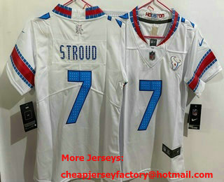 Youth Houston Texans #7 CJ Stroud White 2026 Vapor Rivalries Collection Limited Stitched Jersey