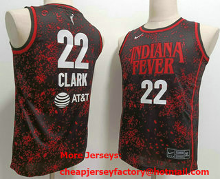 Youth Indiana Fever #22 Caitlin Clark Black Red AT T Swingman Jersey