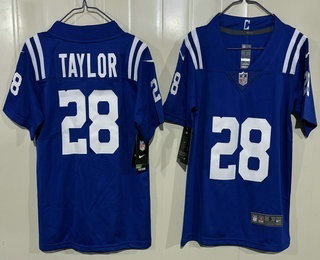 Youth Indianapolis Colts #28 Jonathan Taylor Limited Blue Vapor Jersey