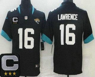 Youth Jacksonville Jaguars #16 Trevor Lawrence Limited Black C Patch Vapor Jersey