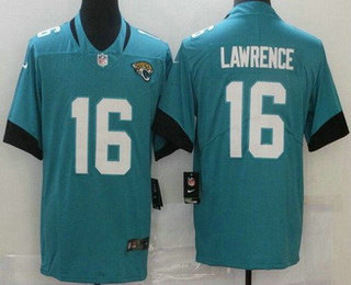 Youth Jacksonville Jaguars #16 Trevor Lawrence Limited Green Vapor Jersey