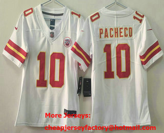 Youth Kansas City Chiefs #10 Isiah Pacheco White Vapor Limited Stitched Jersey