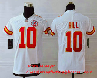 Youth Kansas City Chiefs #10 Tyreek Hill White 2017 Vapor Untouchable Stitched NFL Nike Limited Jersey