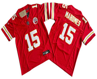 Youth Kansas City Chiefs #15 Patrick Mahomes Limited Red FUSE Vapor Jersey