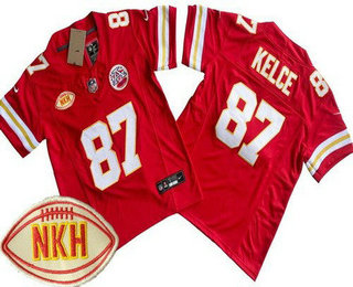 Youth Kansas City Chiefs #87 Travis Kelce Limited Red NKH FUSE Vapor Jersey