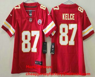 Youth Kansas City Chiefs #87 Travis Kelce Limited Red Vapor Jersey