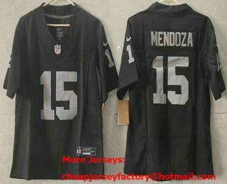 Youth Las Vegas Raiders #15 Fernando Mendoza Limited Black FUSE Vapor Jersey