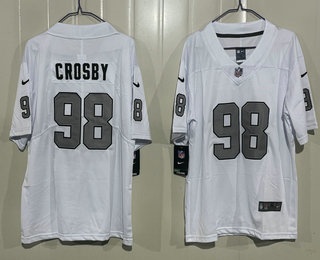 Youth Las Vegas Raiders #98 Maxx Crosby Limited White Alternate Vapor Jersey