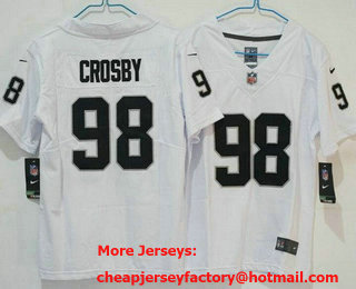 Youth Las Vegas Raiders #98 Maxx Crosby Limited White Vapor Jersey