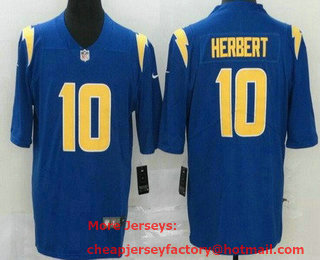 Youth Los Angeles Chargers #10 Justin Herbert Limited Royal Vapor Jersey