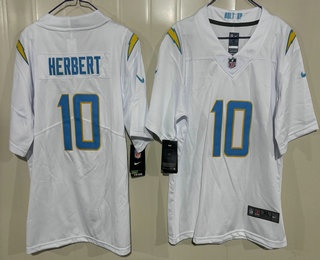 Youth Los Angeles Chargers #10 Justin Herbert Limited White Vapor Jersey