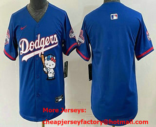 Youth Los Angeles Dodgers Blank Blue Hello Kitty 2025 World Series Champions Limited Jersey