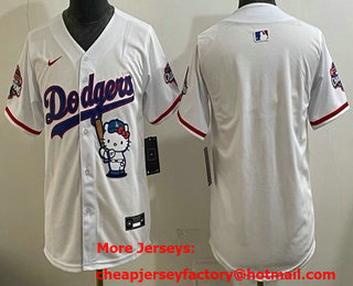 Youth Los Angeles Dodgers Blank White Hello Kitty 2025 World Series Champions Limited Jersey