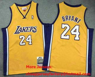 Youth Los Angeles Lakers #24 Kobe Bryant Yellow 2008 Throwback Swingman Jersey