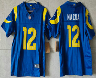 Youth Los Angeles Rams #12 Puka Nacua Limited Blue FUSE Vapor Jersey