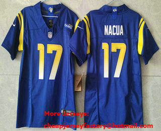 Youth Los Angeles Rams #17 Puka Nacua Blue FUSE Vapor Limited Stitched Jersey