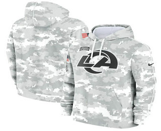 Youth Los Angeles Rams Arctic Camo 2024 Salute to Service Club Fleece Pullover Hoodie