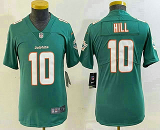 Youth Miami Dolphins #10 Tyreek Hill Limited Aqua Vapor Jersey