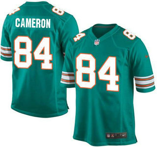 Youth Miami Dolphins #84 Jordan Cameron Aqua Green Alternate 2015 NFL Nike Game Jersey