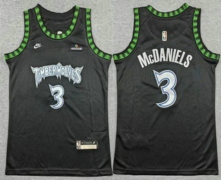 Youth Minnesota Timberwolves #3 Stephen Marbury Black Classic Sponsor Swingman Jersey