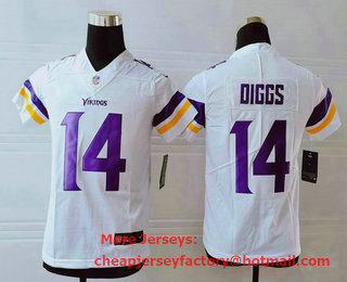 Youth Minnesota Vikings #14 Stefon Diggs White 2017 Vapor Untouchable Stitched NFL Nike Limited Jersey