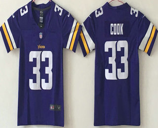 Youth Minnesota Vikings #33 Dalvin Cook Purple 2017 Vapor Untouchable Stitched NFL Nike Limited Jersey