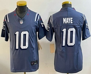 Youth New England Patriots #10 Drake Maye Limited Gray Rivalries FUSE Vapor Jersey