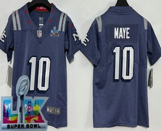 Youth New England Patriots #10 Drake Maye Limited Gray Rivalries Super Bowl LX Vapor Jersey