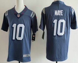 Youth New England Patriots #10 Drake Maye Limited Gray Rivalries Vapor Jersey