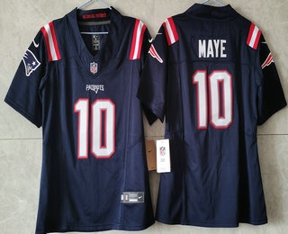 Youth New England Patriots #10 Drake Maye Limited Navy FUSE Vapor Jersey
