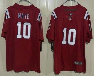 Youth New England Patriots #10 Drake Maye Limited Red Vapor Jersey